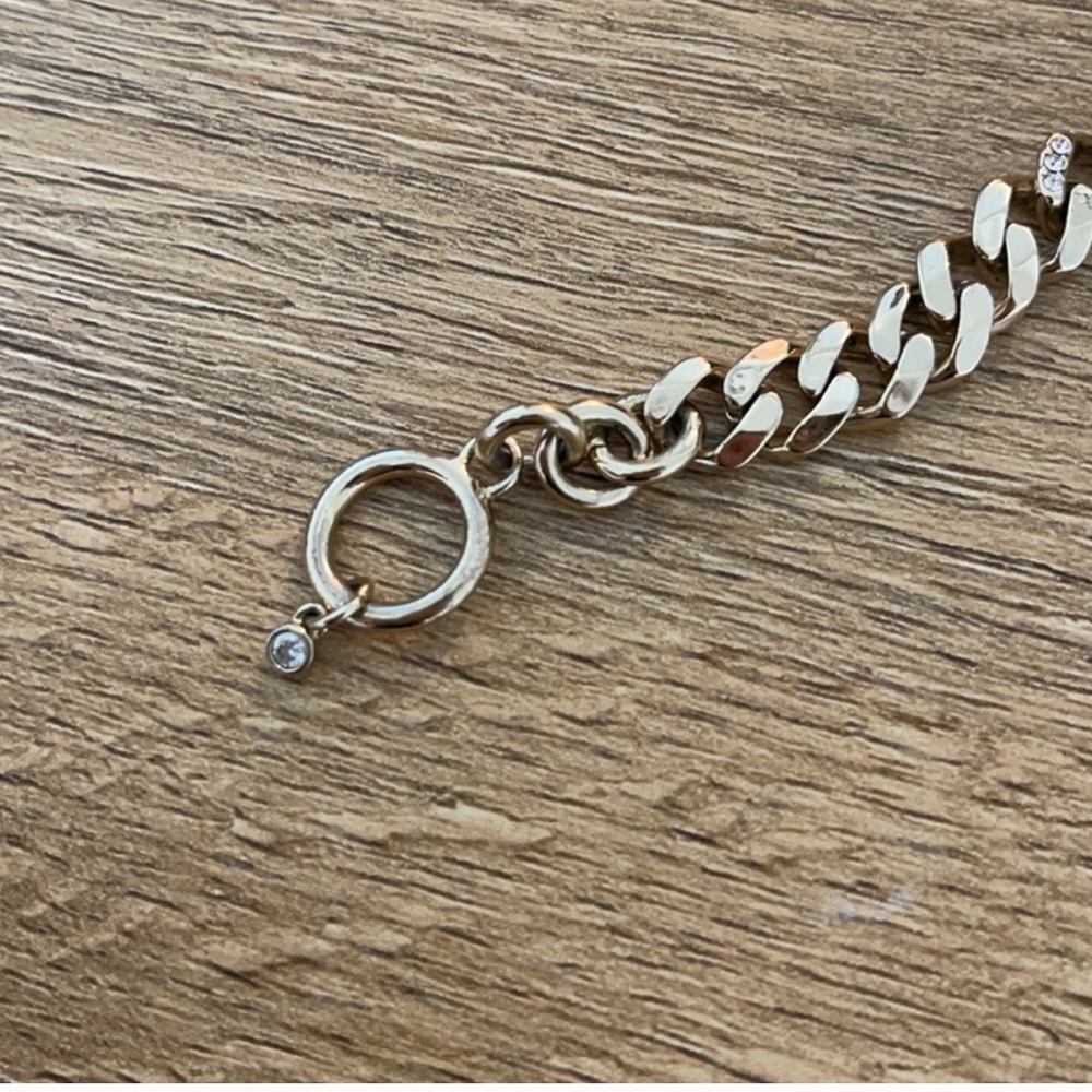 GIVENCHY gold and Swarovski paved link bracelet. - Picture 2 of 4